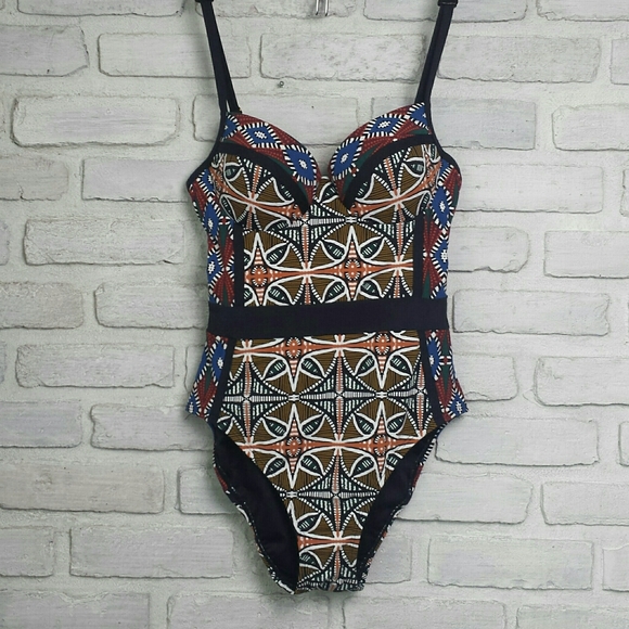 NWT Bleu Rod Beattie Women's Multi Color Print One Piece Swim Suit 4 - Picture 4 of 12